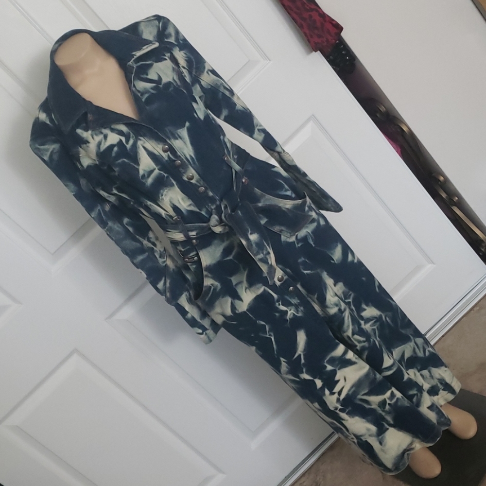 Vintage style acid wash full length dress medi